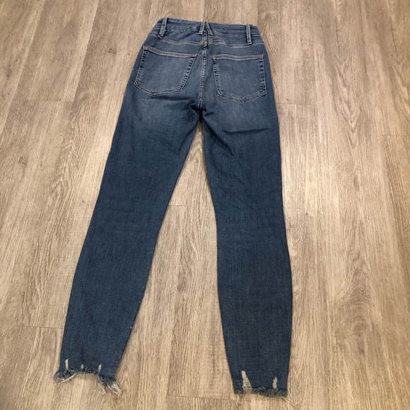 Good American crop raw edge high waisted skinny jeans - Picture 4 of 4